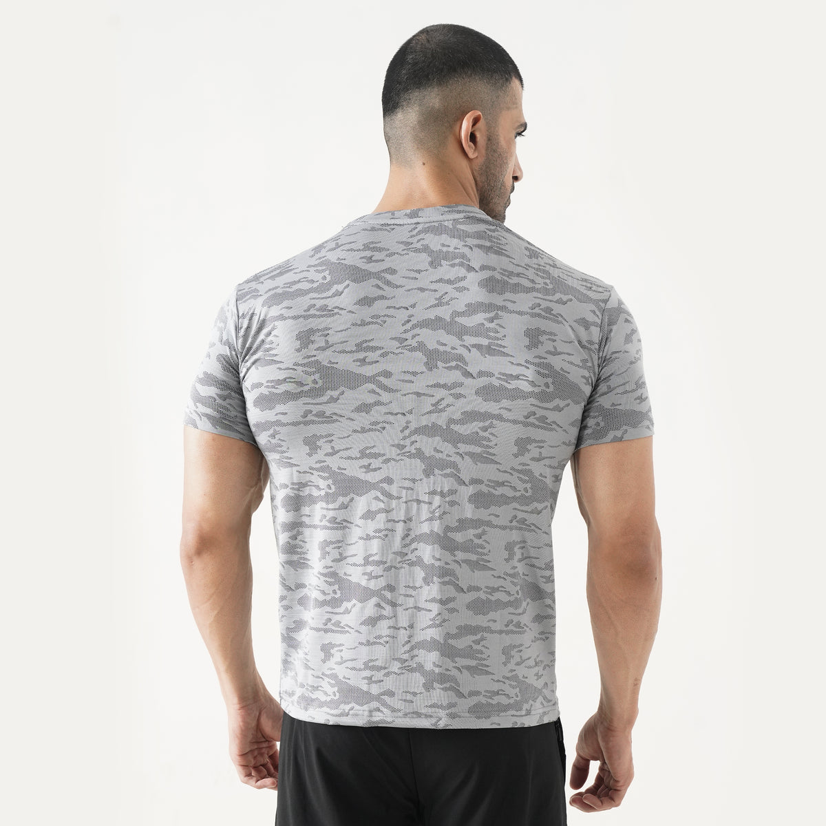 Knockout Camo Textured T-Shirt – Grey