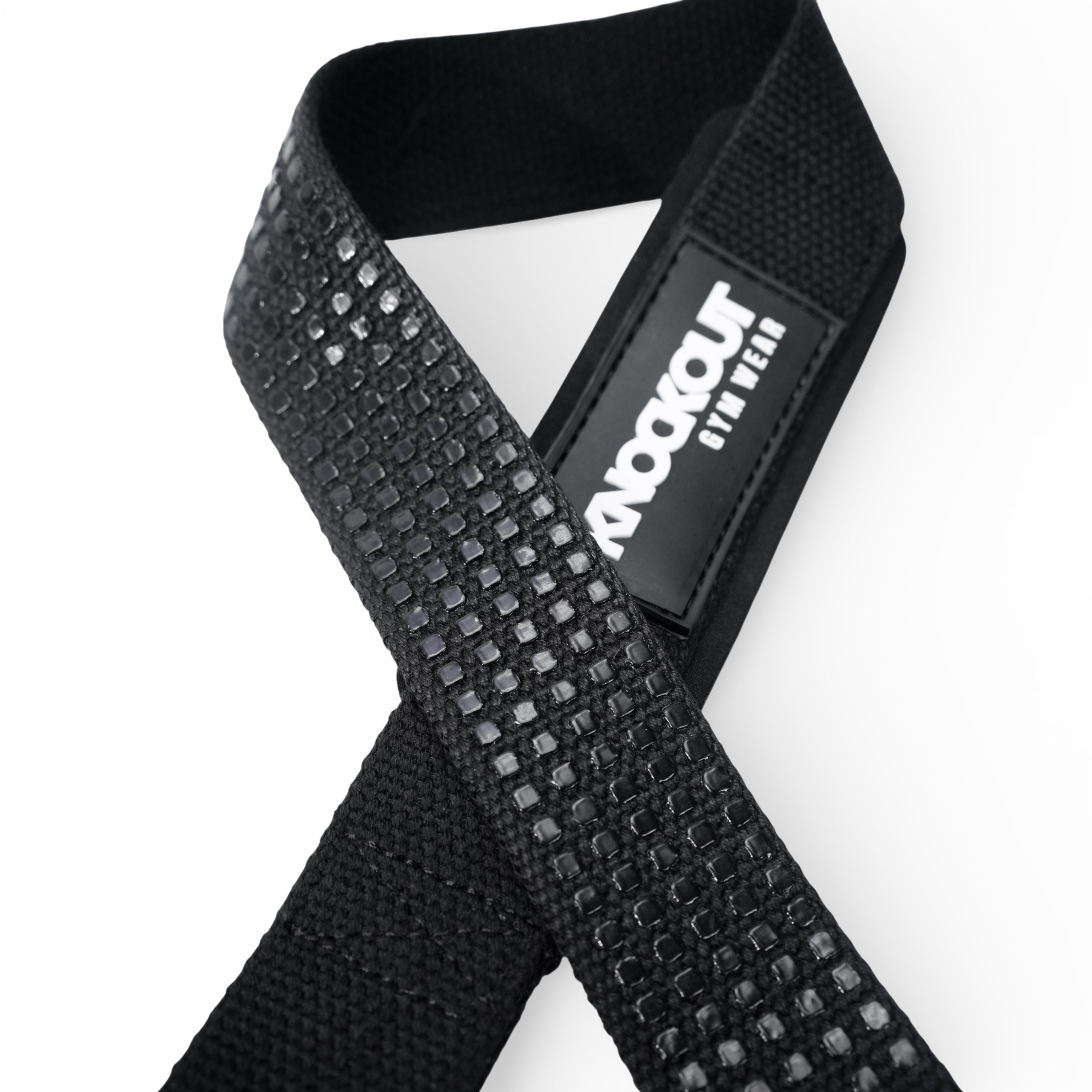 Knockout Black & White Textured Lifting Straps