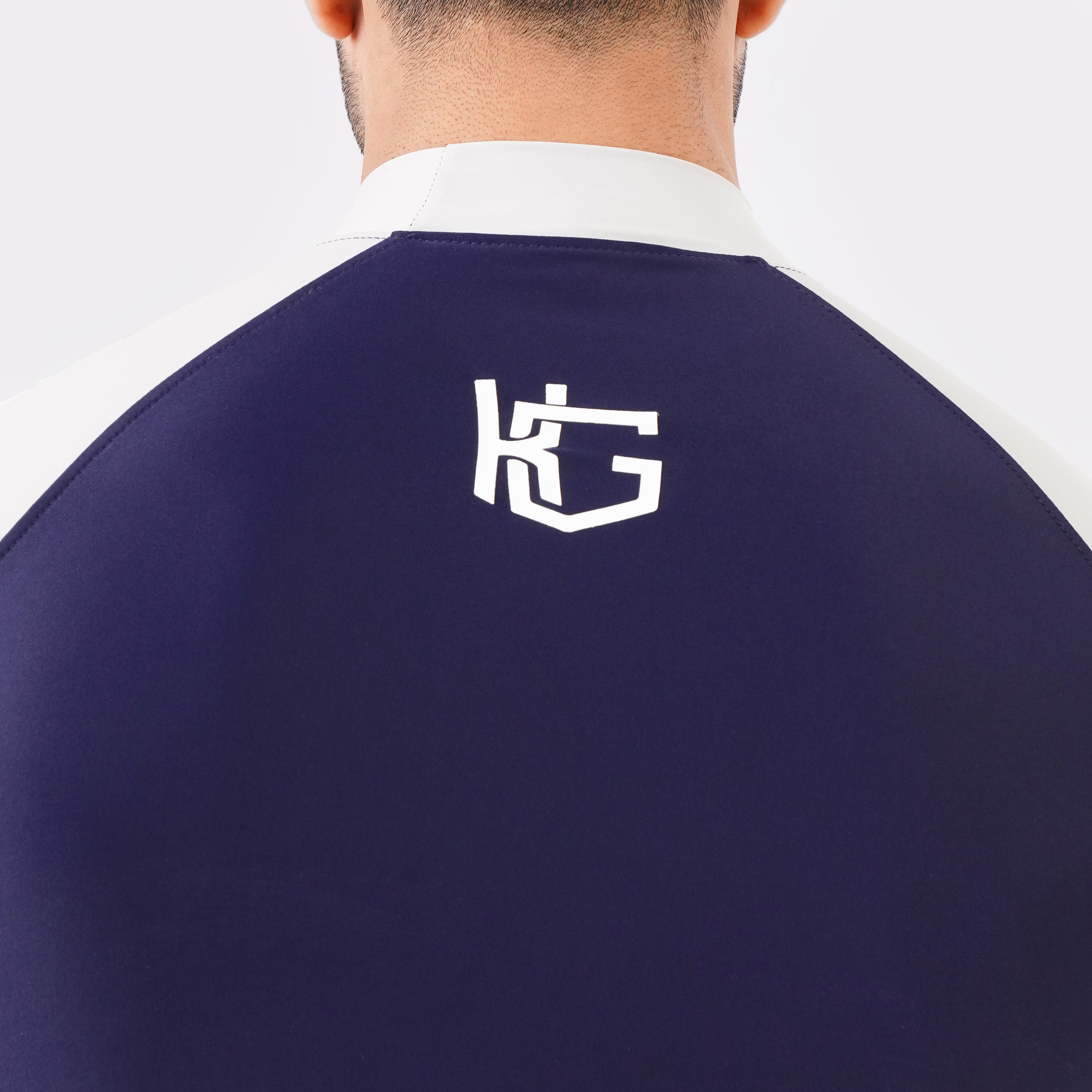 Contrast blue & Light Stone Long Sleeve High Neck Compression