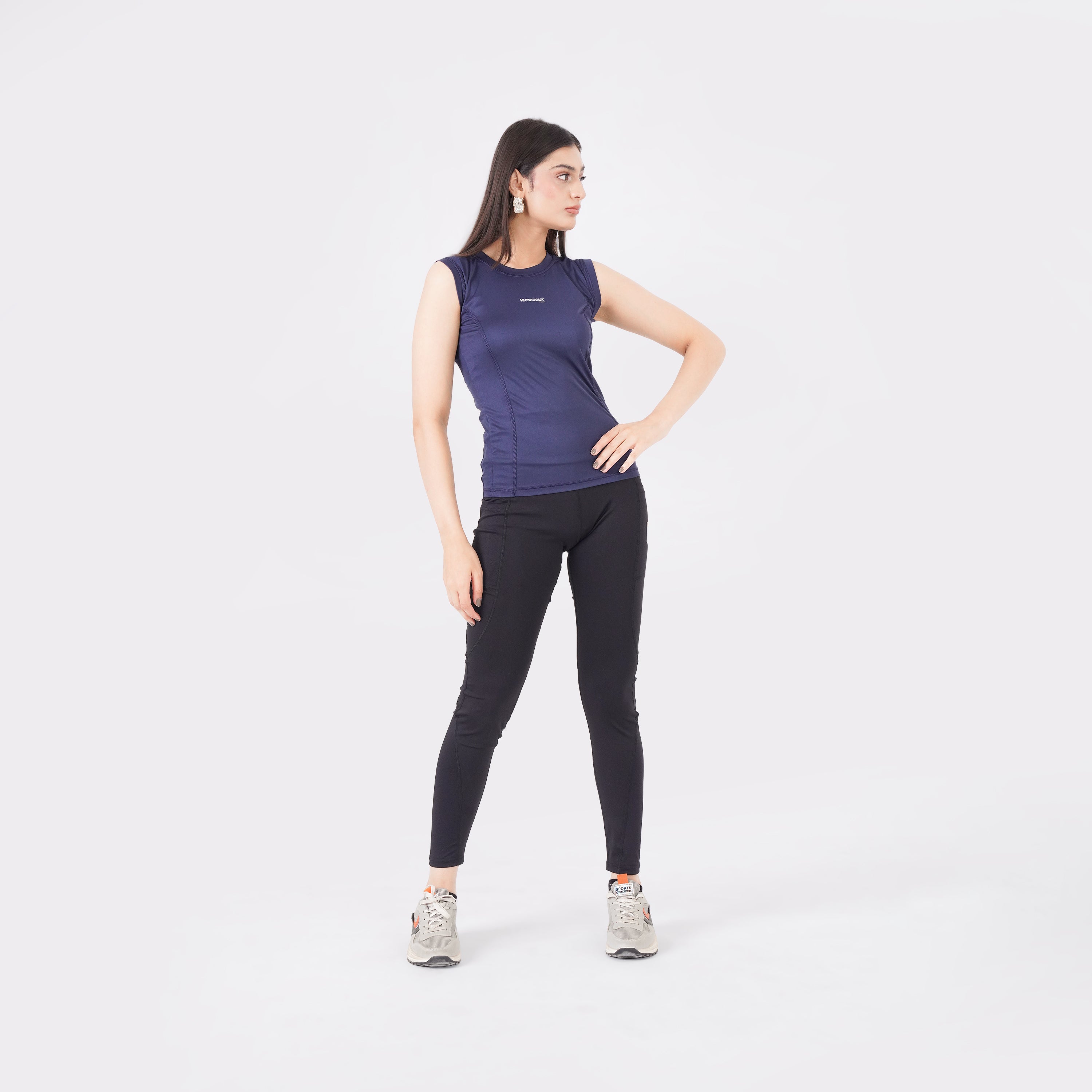 knockout Women Tank Top - Navy Blue