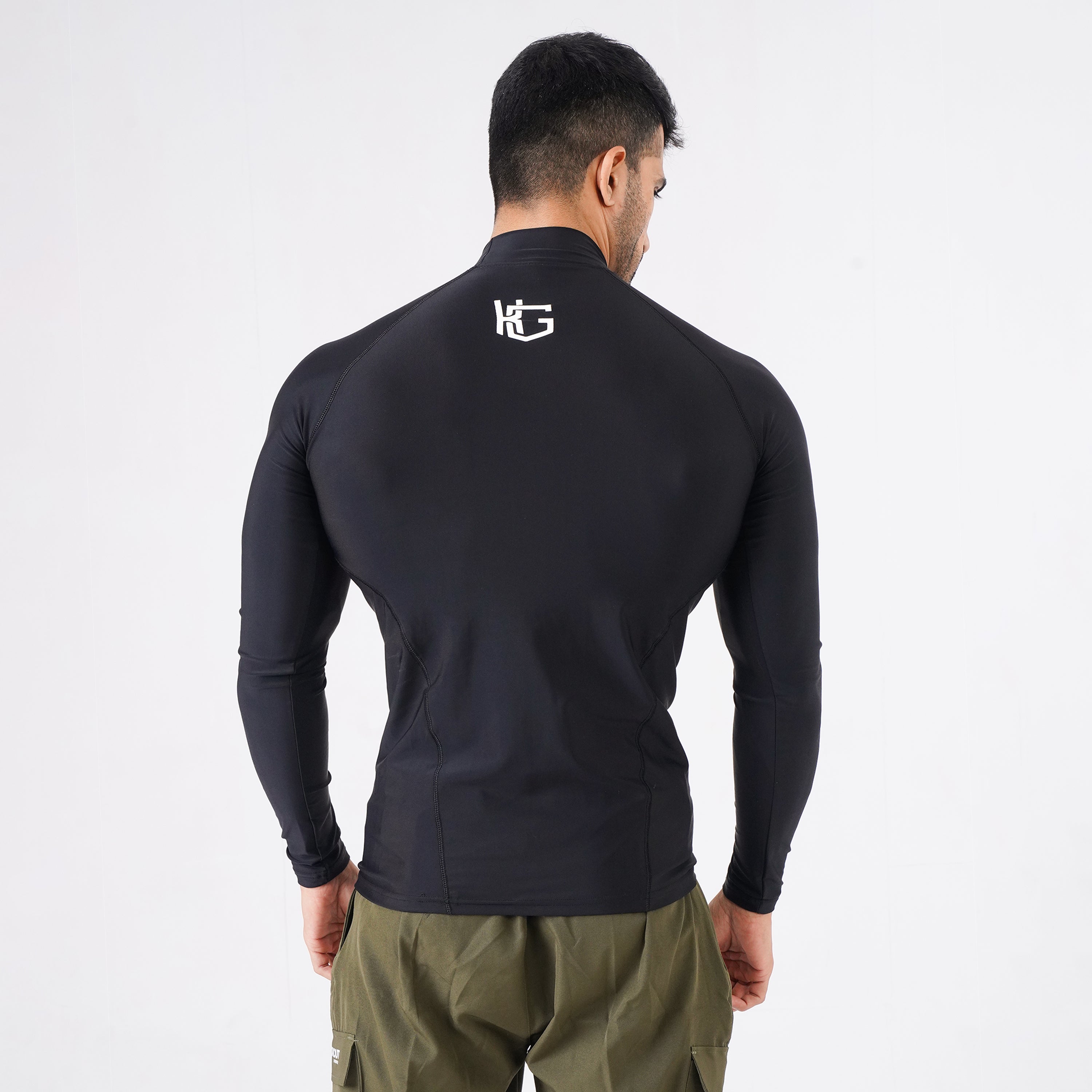 Knockout High Neck Compression Long Sleeve - Black