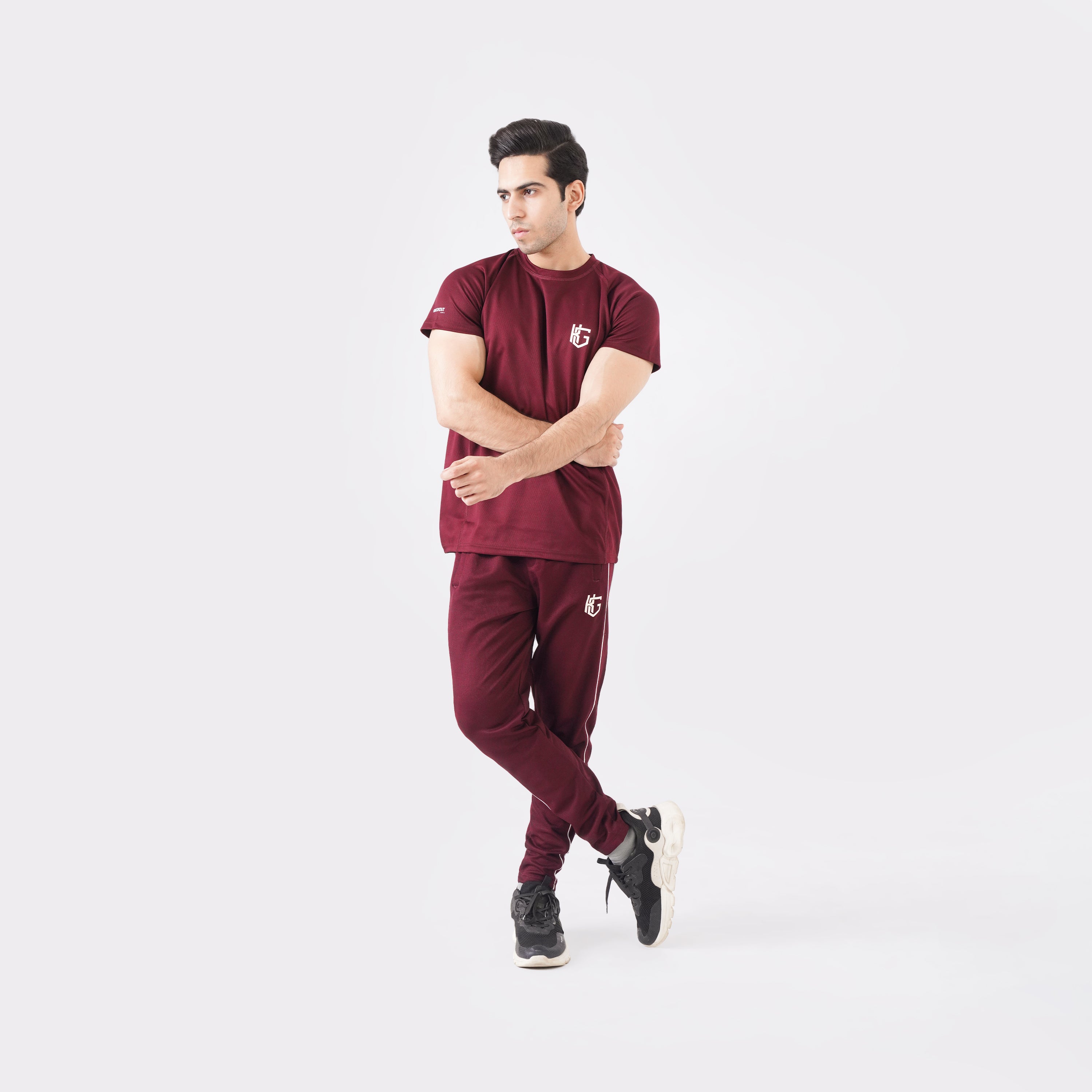 Knockout Mesh T-Shirt - Maroon