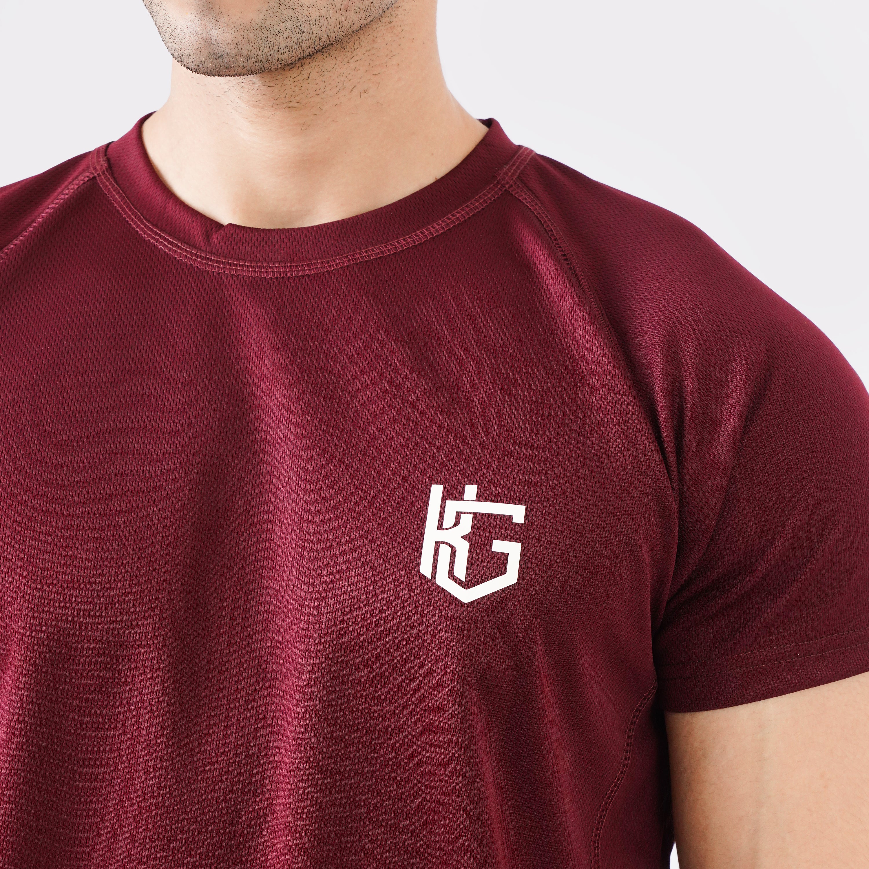 Knockout Mesh T-Shirt - Maroon
