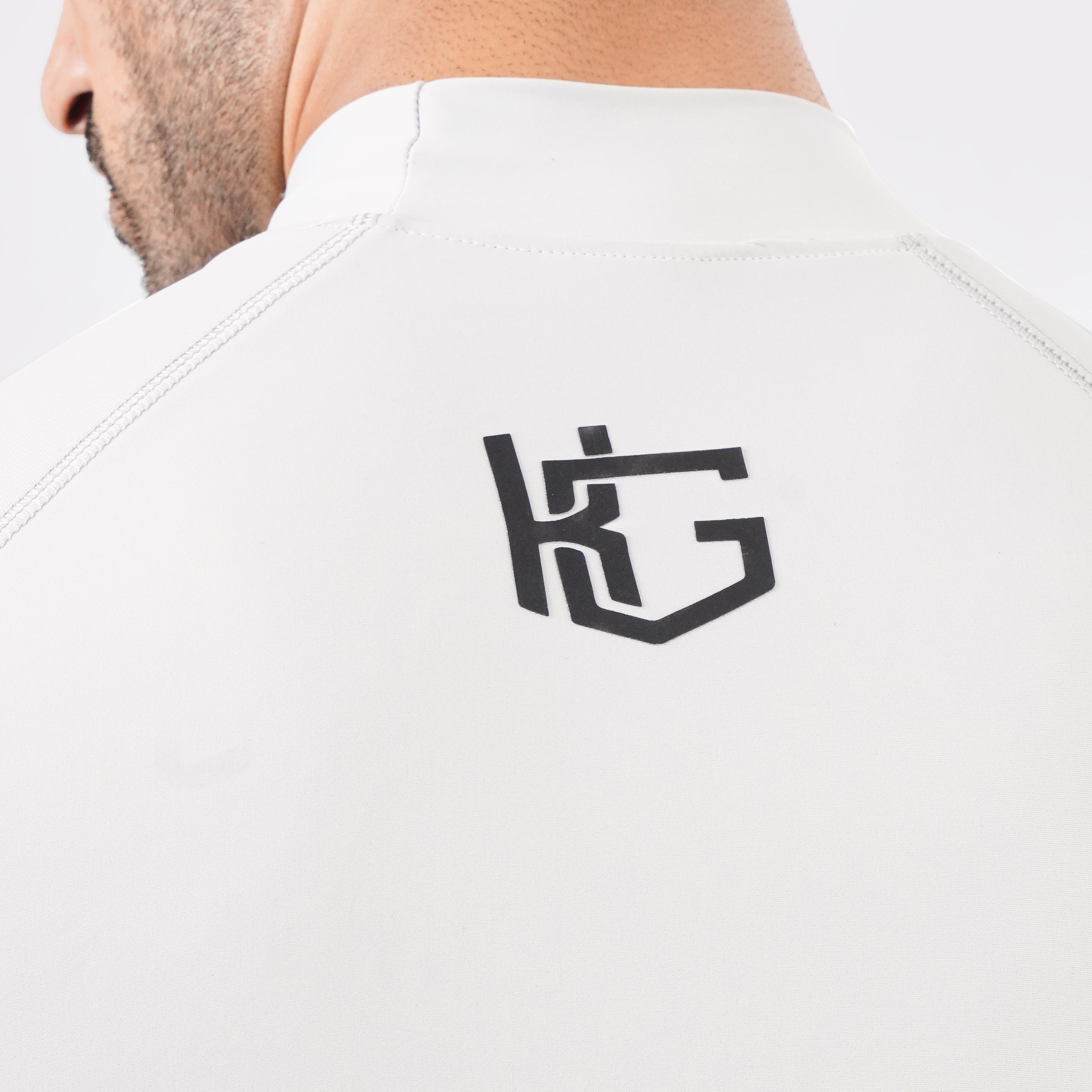 Knockout High Neck Compression t-shirt - Light Stone