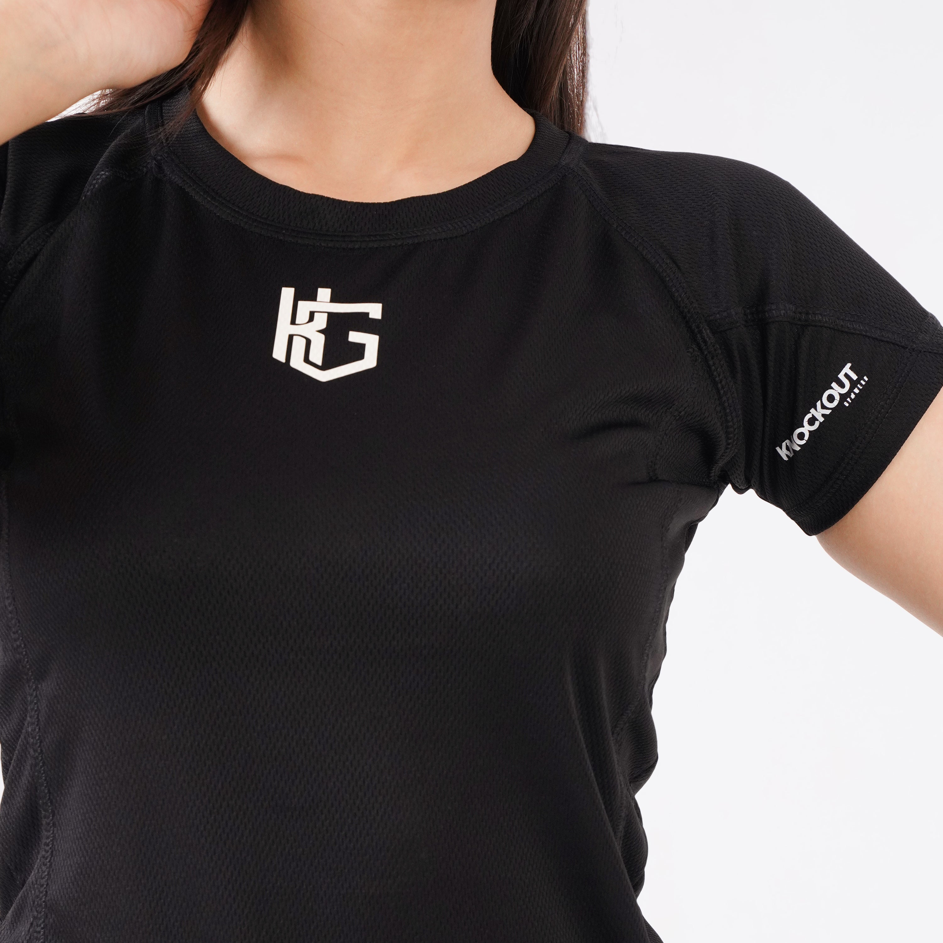 Knockout Mesh women T Shirt- Black