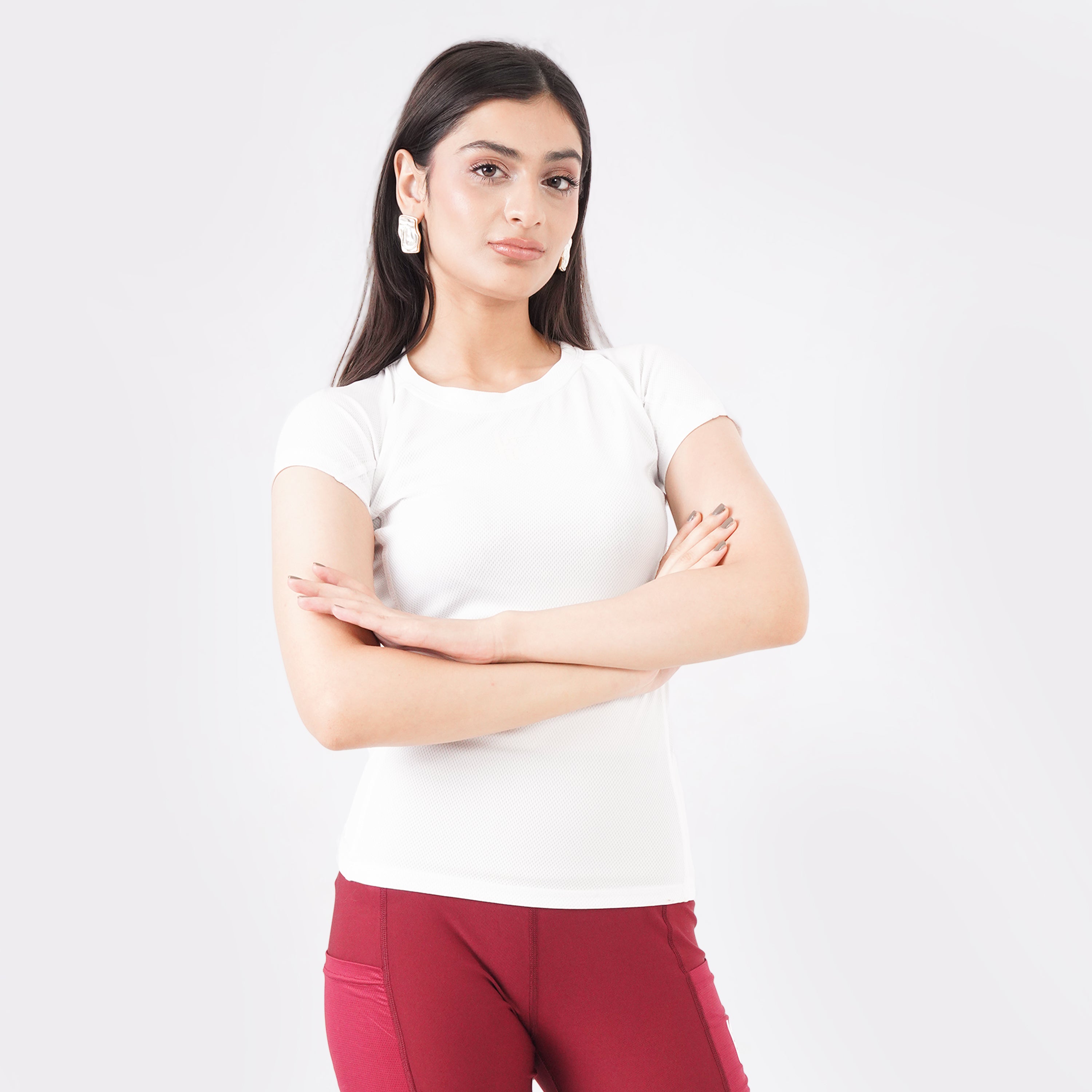 Knockout Mesh T Shirt Women- White