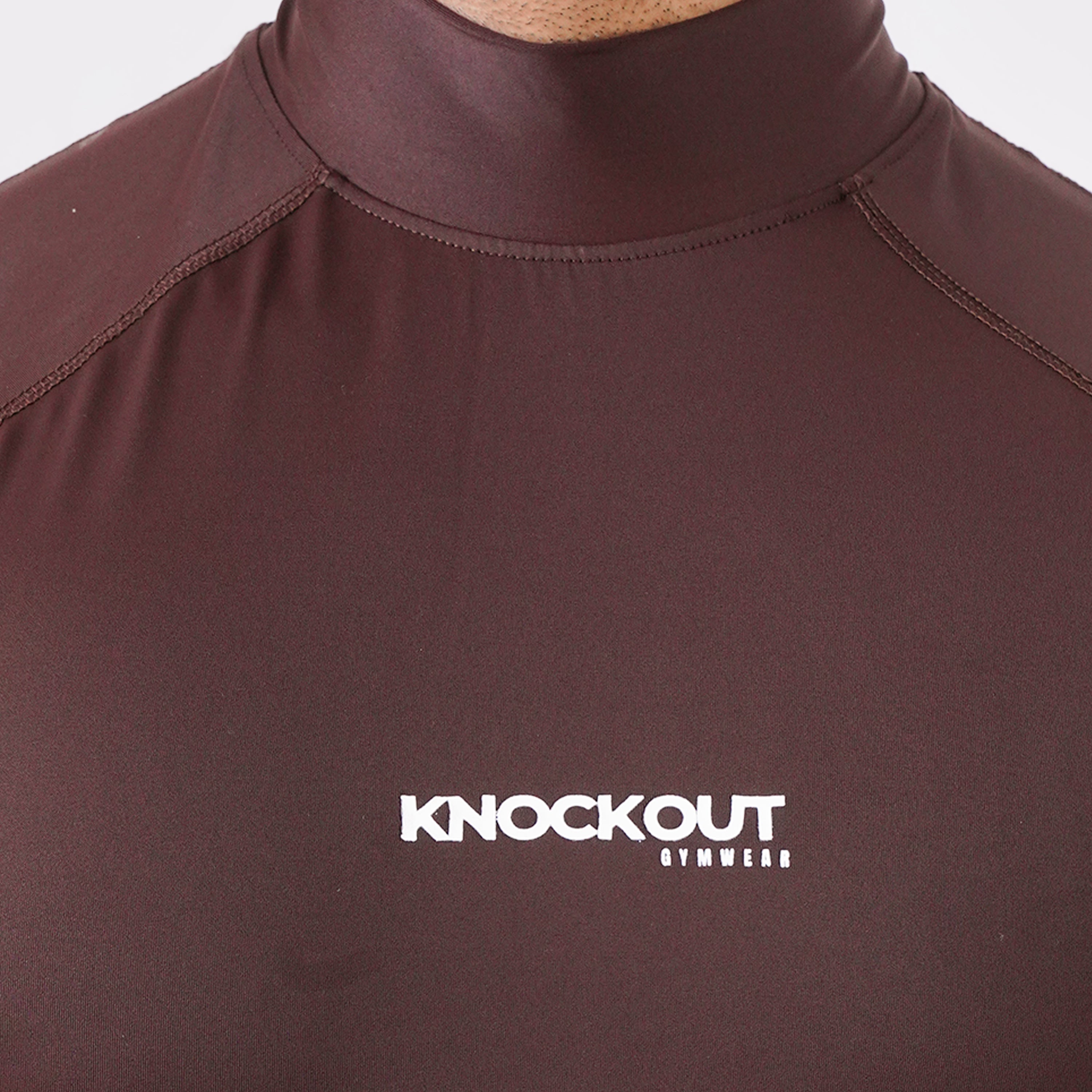 Knockout Sleeveless High Neck Compression - Chocolate