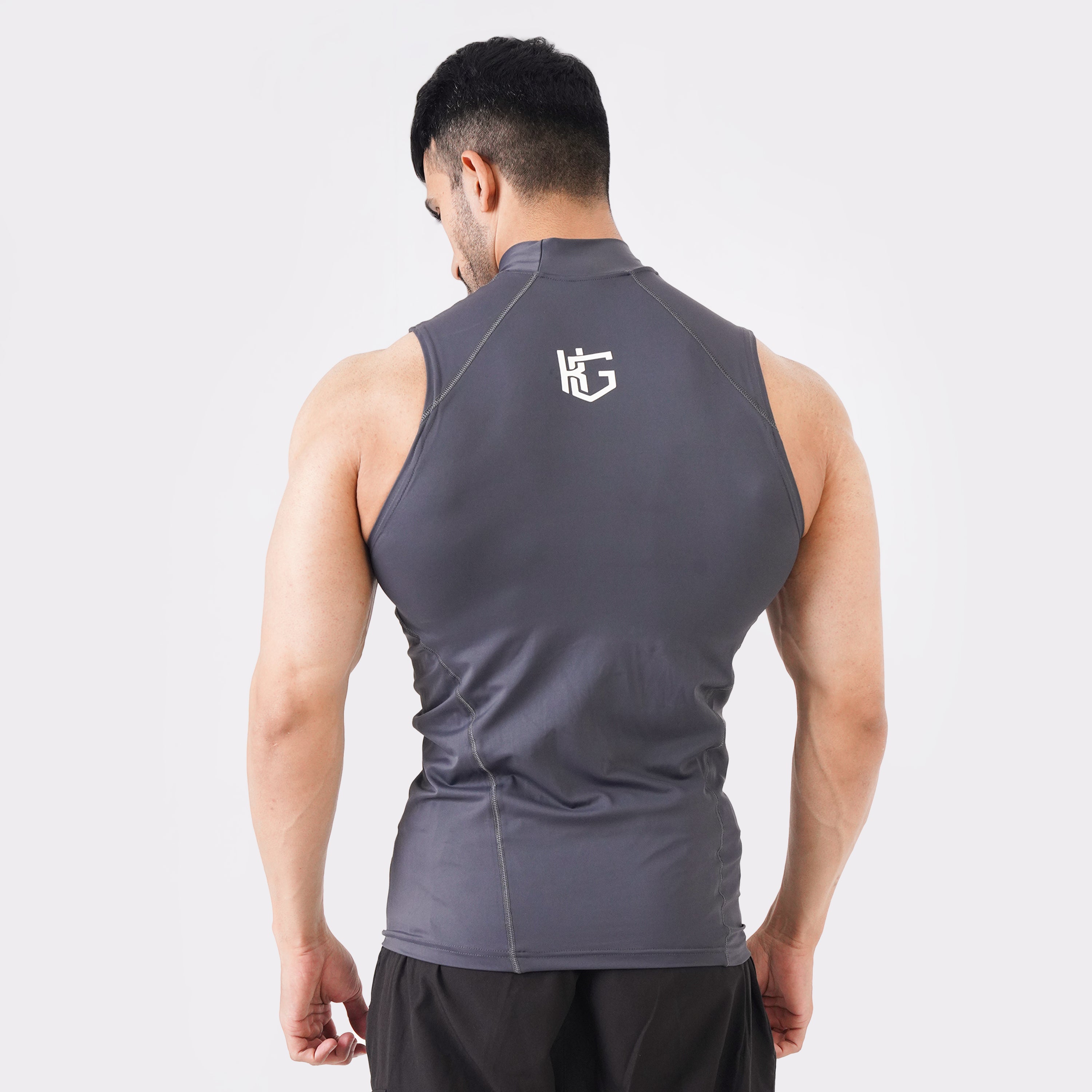 Knockout Sleeveless High Neck Compression - Gray