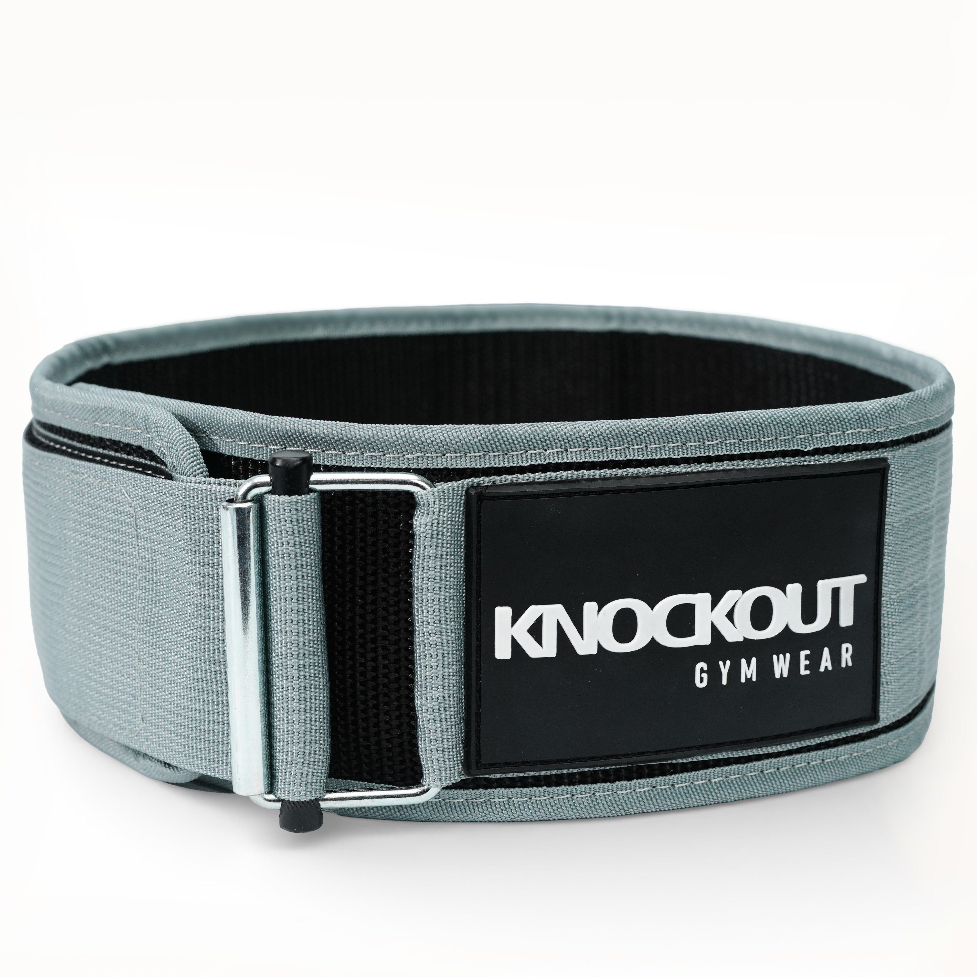 Self-Locking Grey Weightlifting Belt