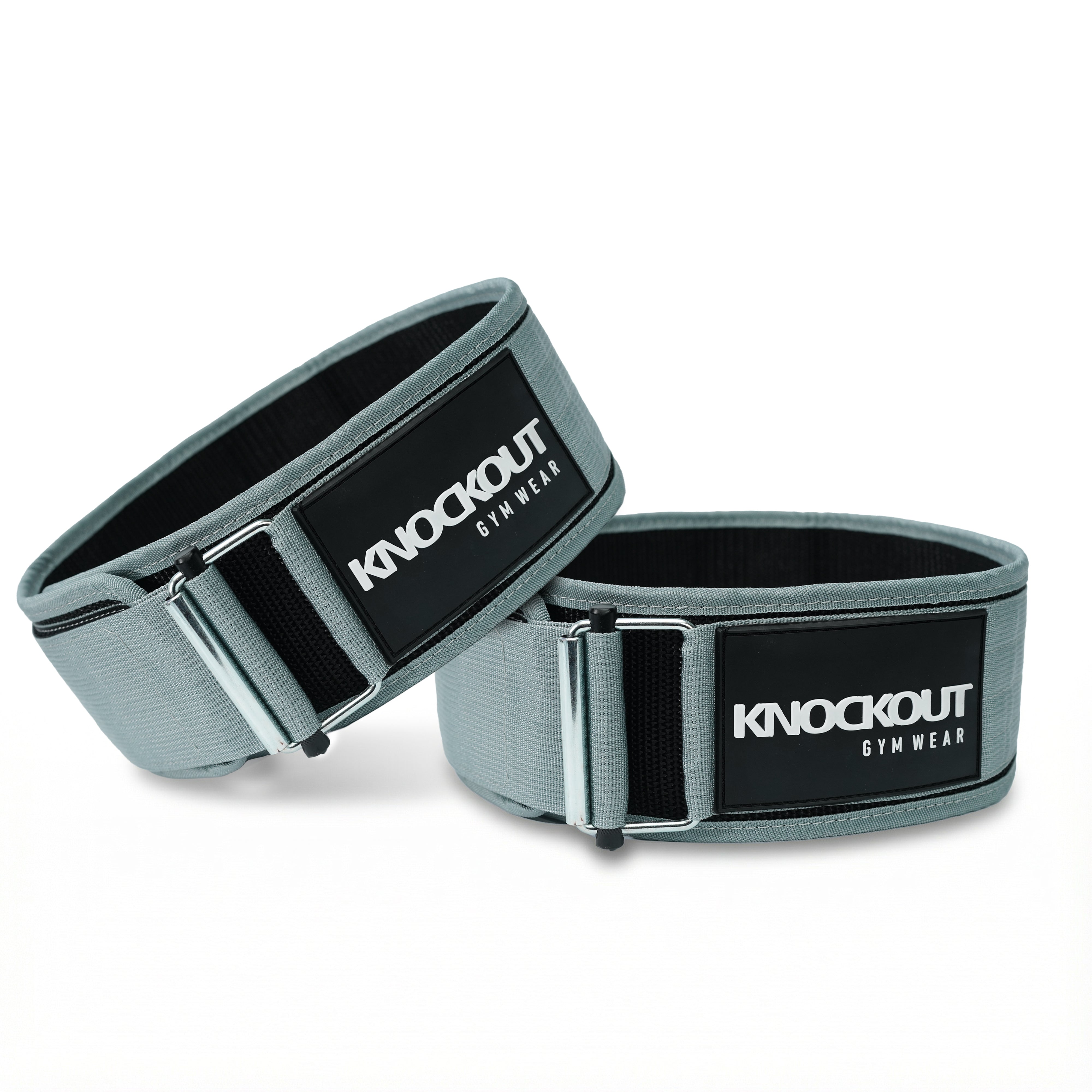 Self-Locking Grey Weightlifting Belt