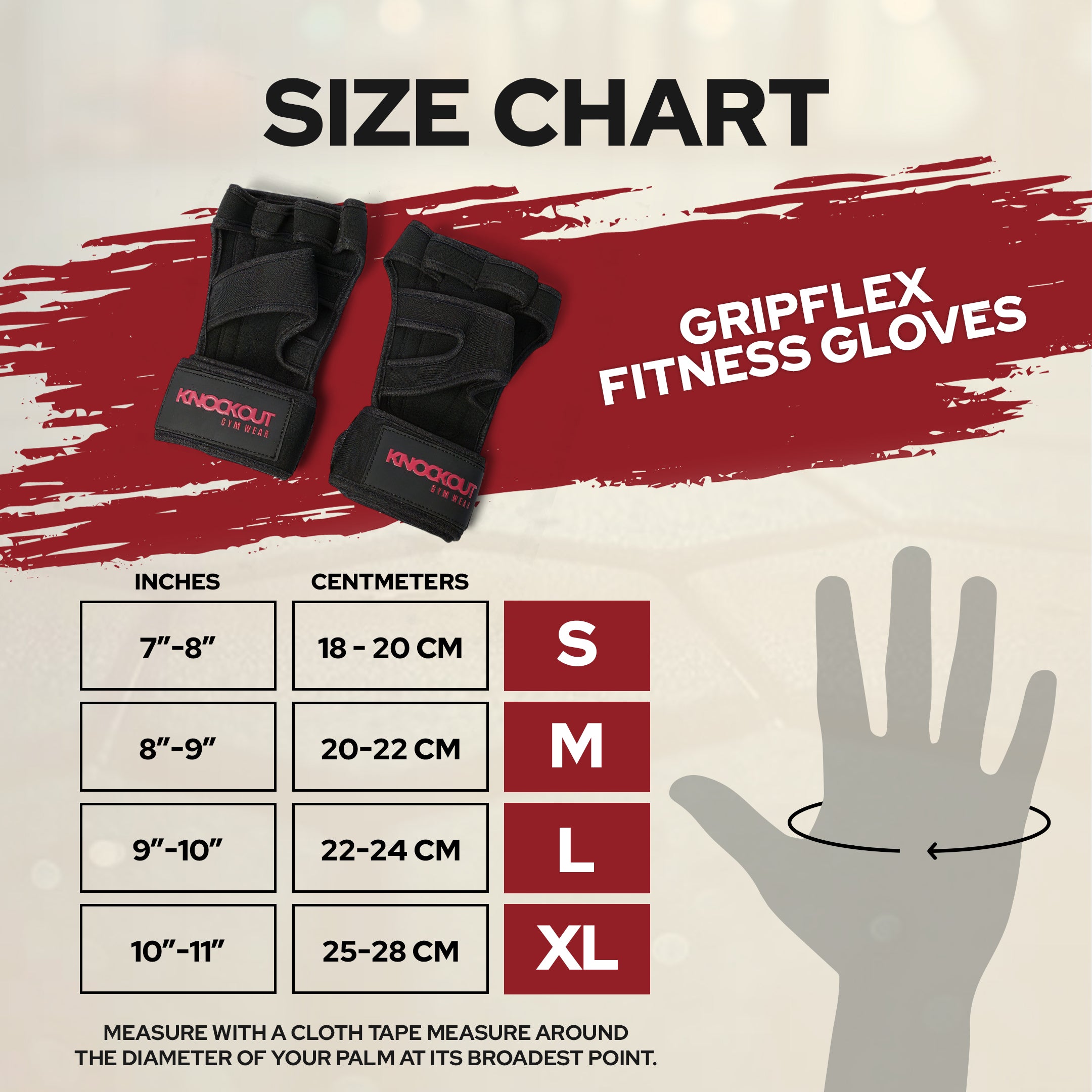 Knockout Black GripFlex Fitness Gloves