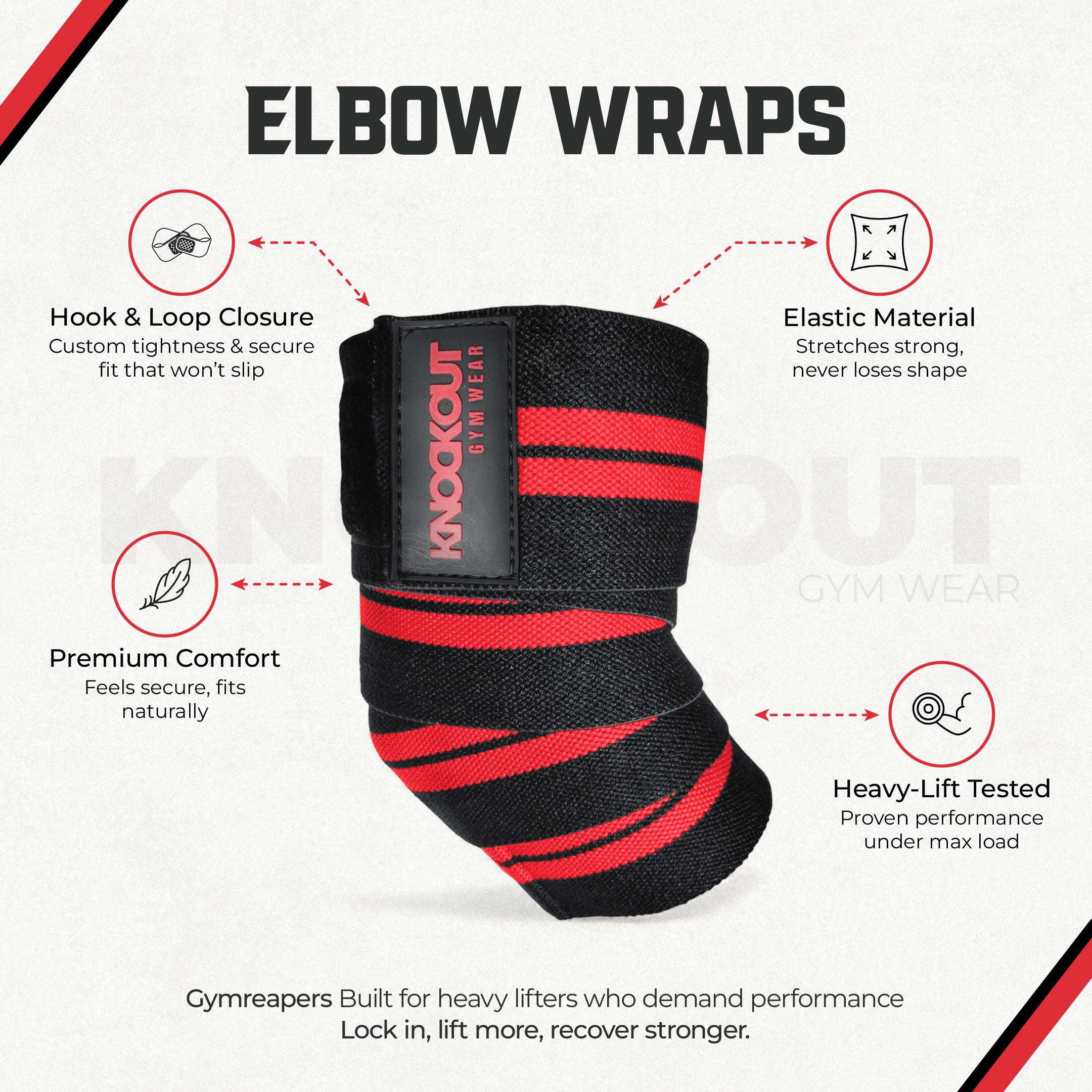 Knockout Elbow Wrap - Red