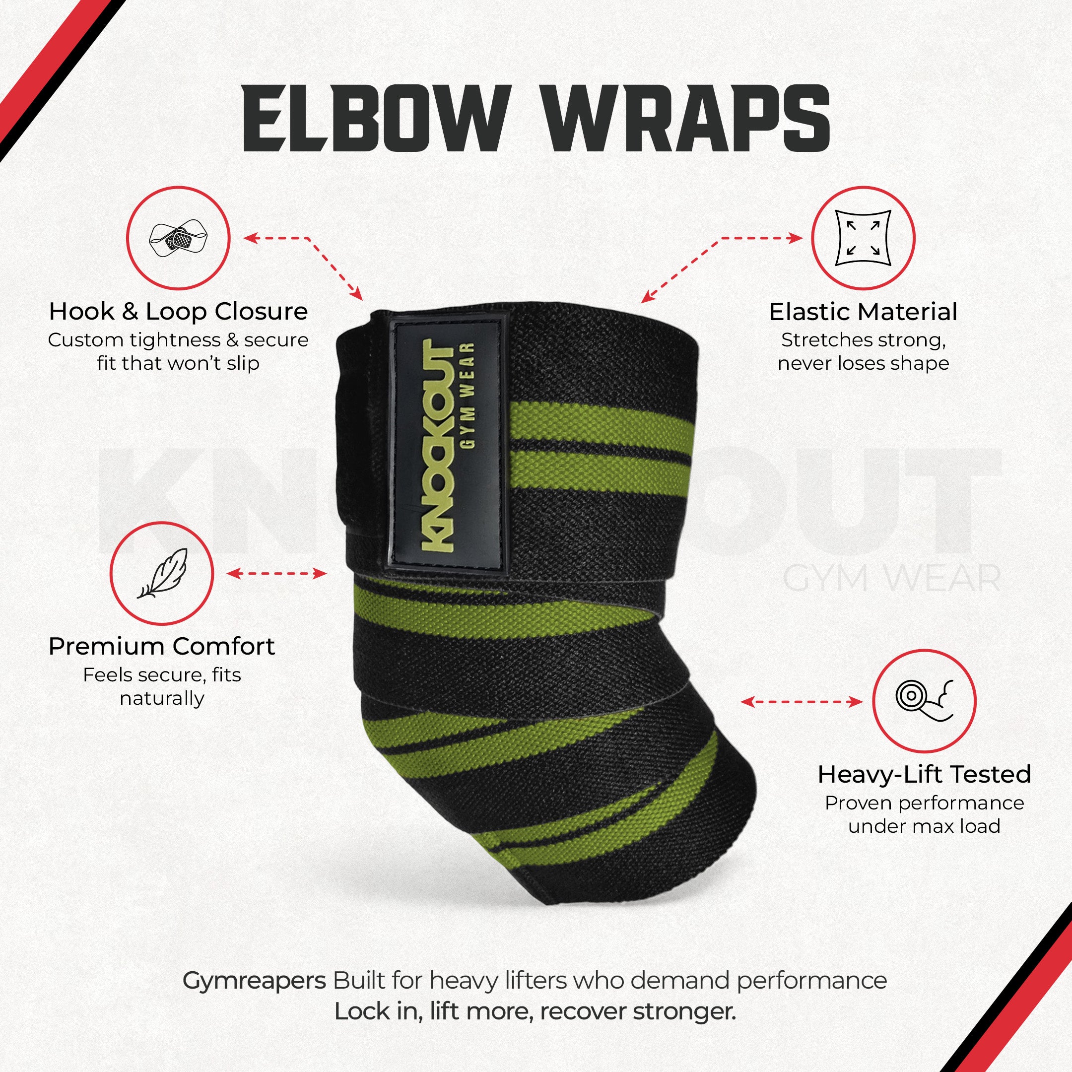 Knockout Elbow Wrap - Olive