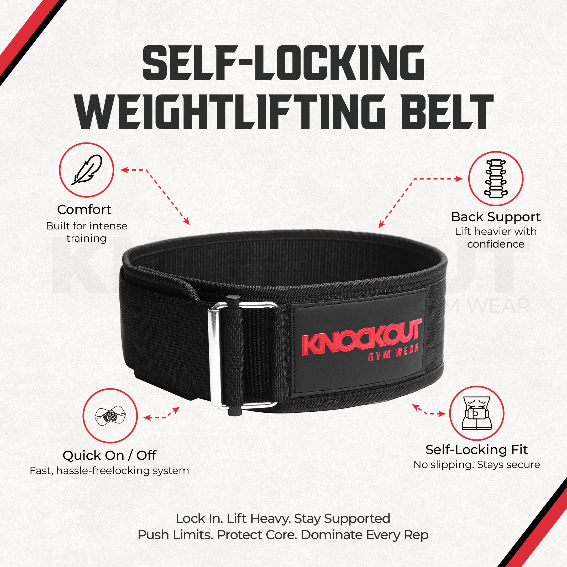 Self-Locking Weightlifting Belt
