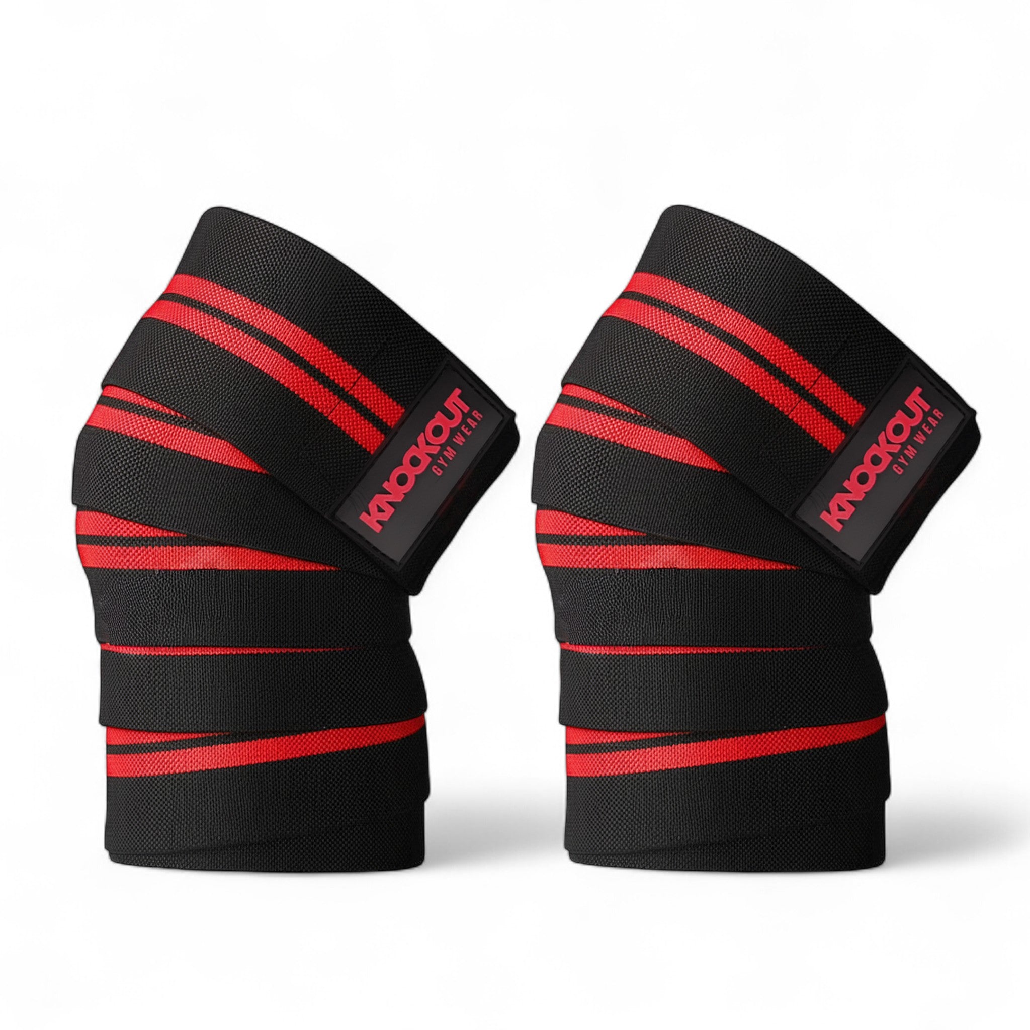 Knockout 78In Knee Wraps - Red