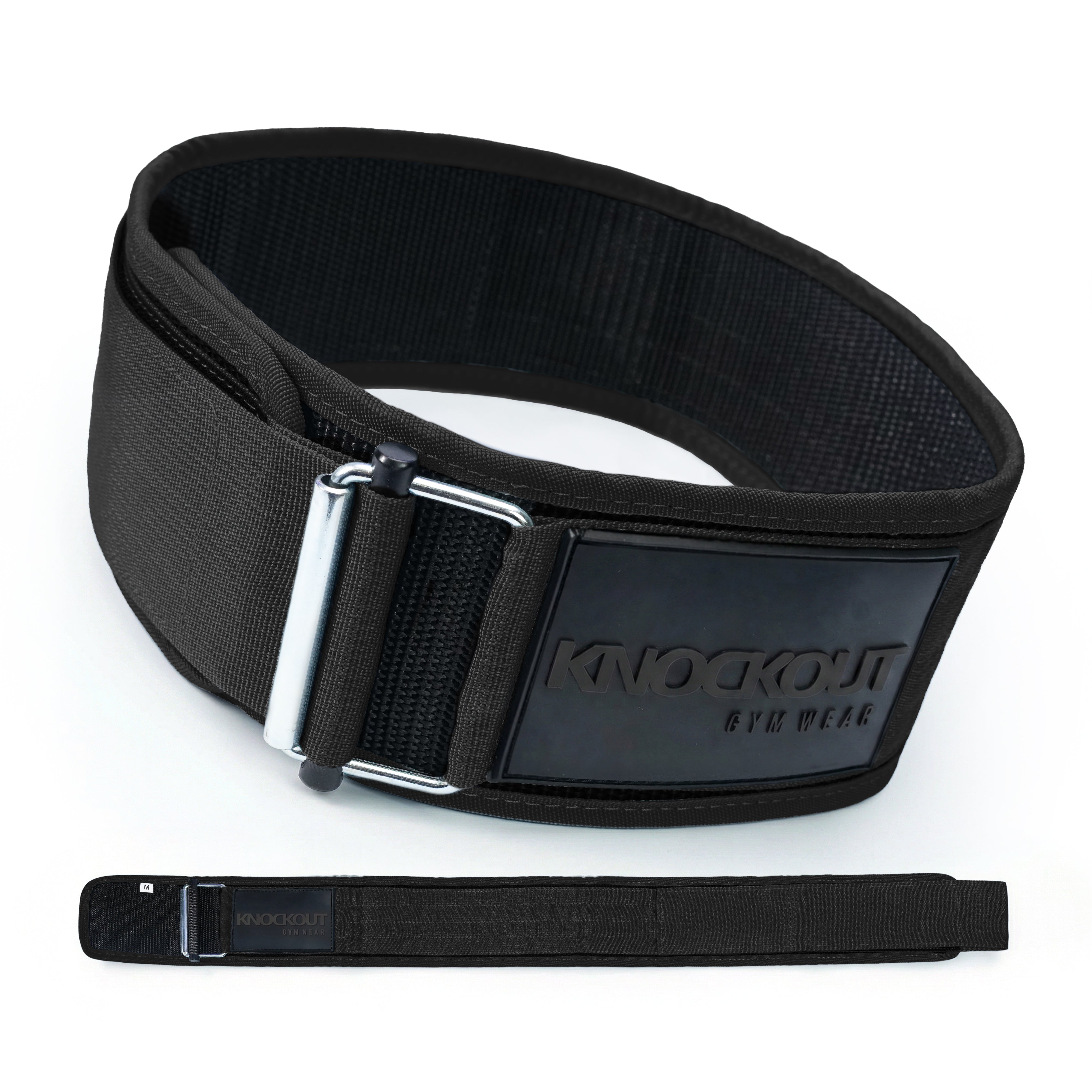 Self-Locking Black Weightlifting Belt