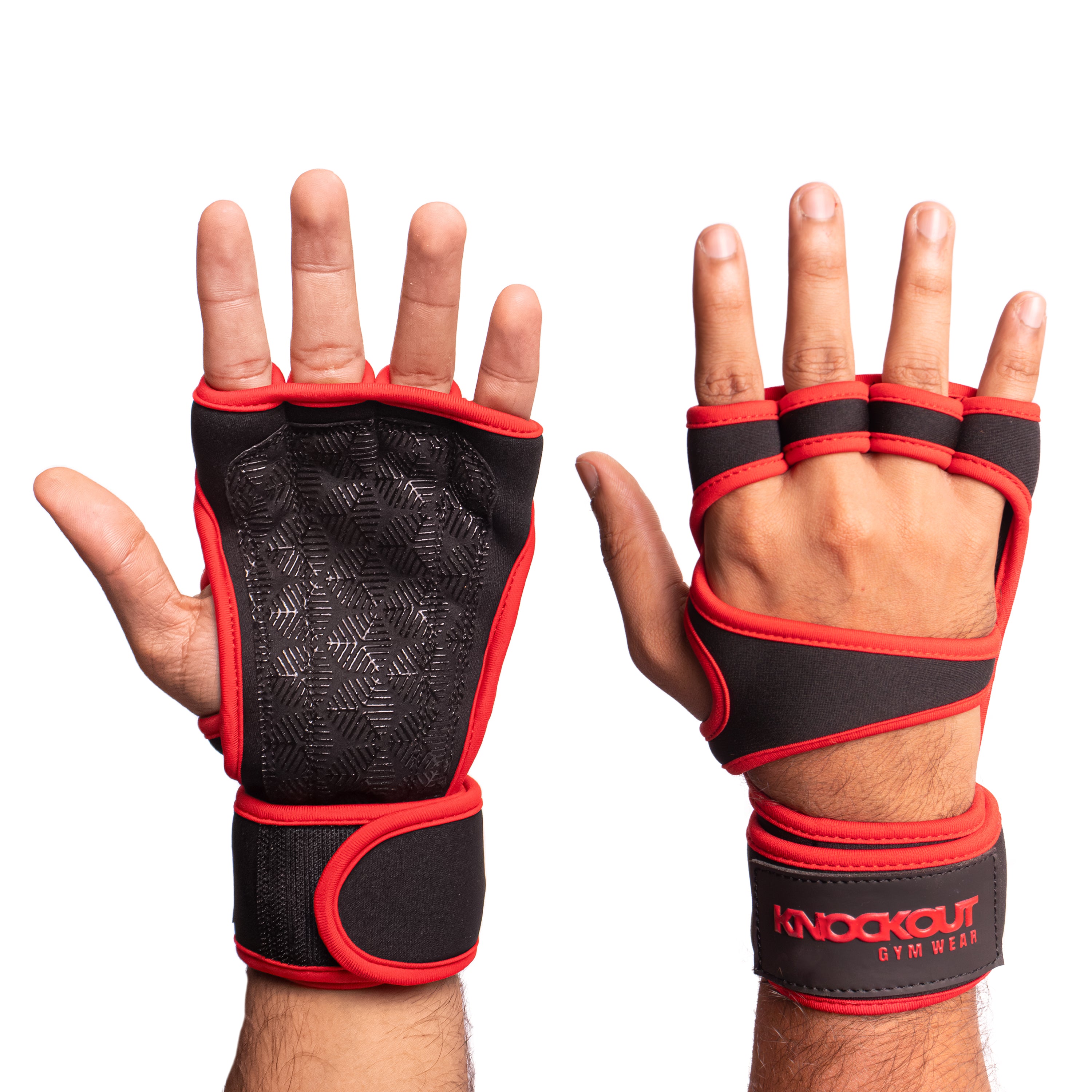 Knockout Red GripFlex Fitness Gloves