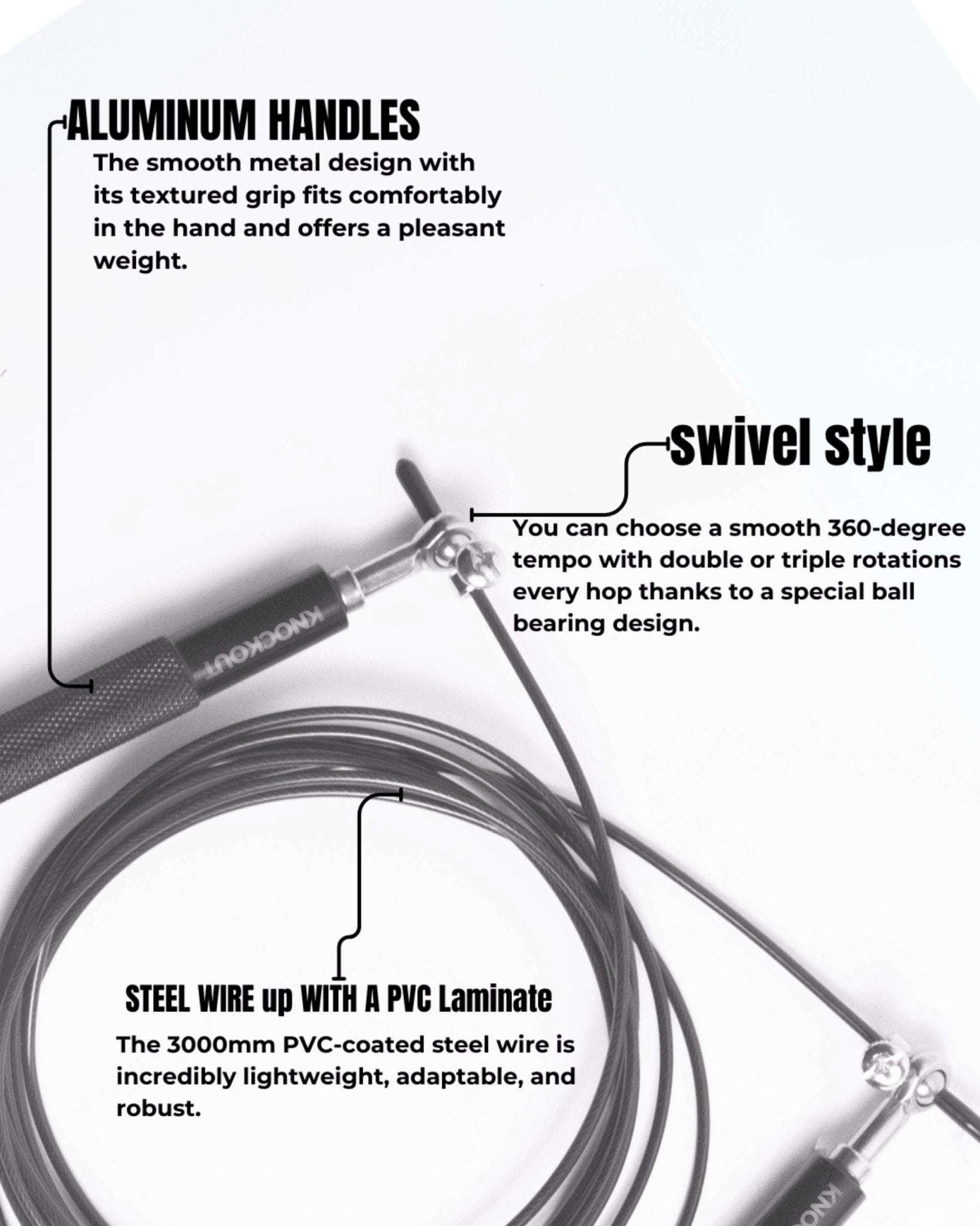 Knockout Aluminum Jump Rope - Knockoutgymwear